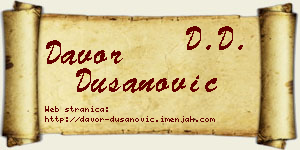 Davor Dušanović vizit kartica